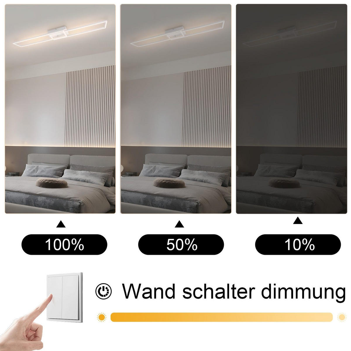 LED-DECKENLEUCHTE Ludwigslust 102.5/18.5/7.5 cm - Weiß, Metall (102.5/18.5/7.5cm) - Nettlife