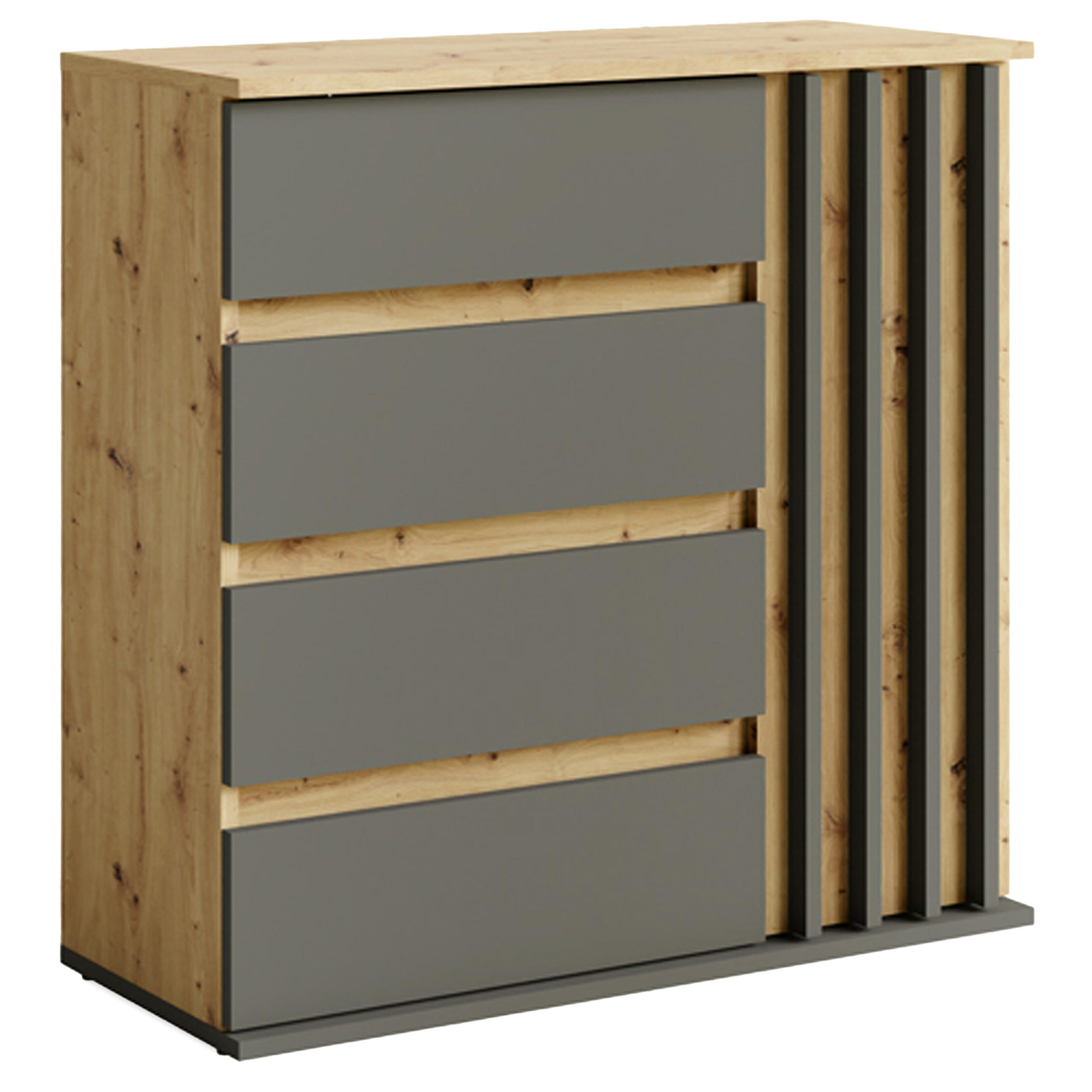 Konsimo® Kommode Eiche Artisan 80x80x34 cm