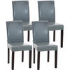 ESSZIMMERSTUHL Ines, 4er Set Kunstleder, Gestell Holz Dunkelbraun Grau - Dunkelbraun/Grau, Holz/Textil (41/91/47cm) - TPFLiving
