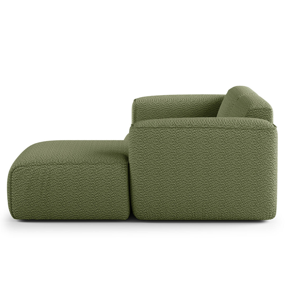 ECKSOFA mit XL-Longchair - Schwarz/Grün, Kunststoff/Textil (260/171cm) - home24