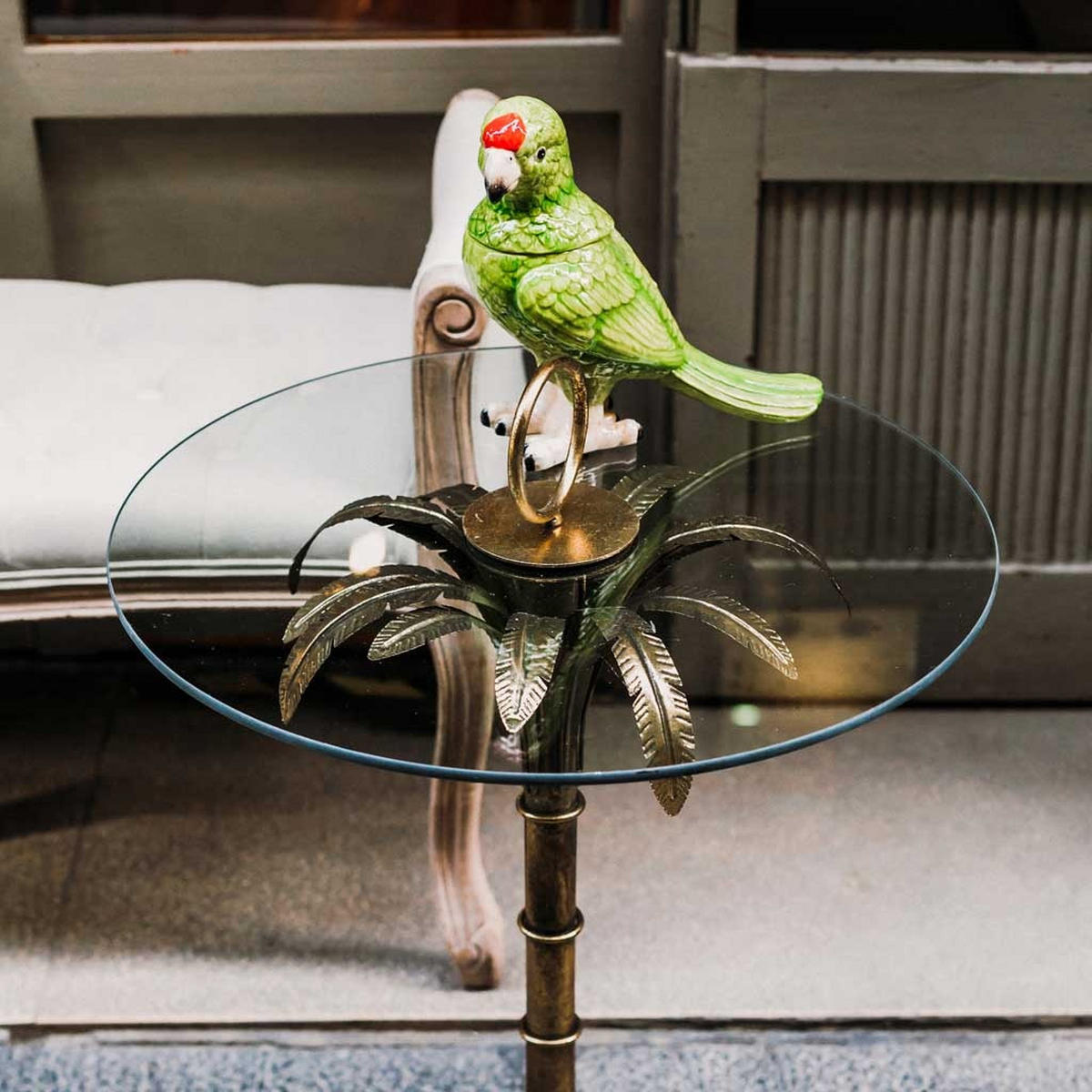 TISCH aus Metall und Glas, golden, 50x71cm - Goldfarben, Metall (50/50/70.5cm) - Wanderlust