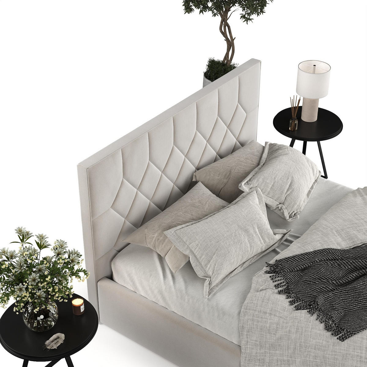 POLSTERBETT Brisa 160/200 cm Hellbeige im Paros Stoff - Beige/Schwarz, Holz/Holzwerkstoff (160/200cm) - AltaBeds