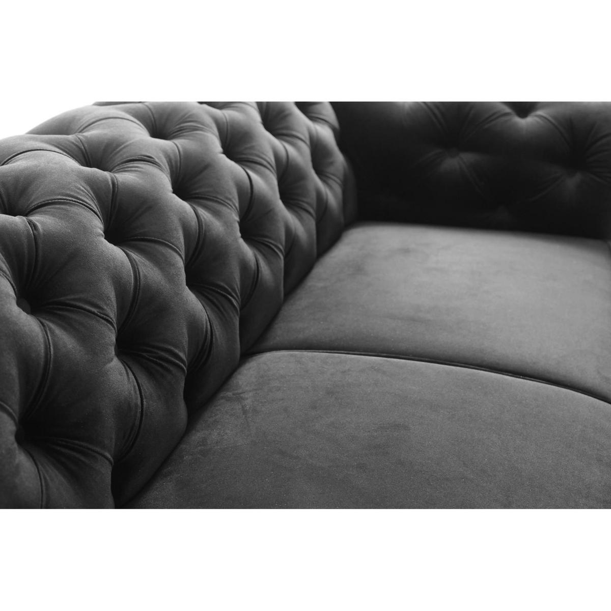 SCHLAFSOFA Chester 3-Sitzer, im Chesterfield-Stil, Schwarz - Wengefarben/Schwarz, Textil (252/82/92cm) - Beautysofa