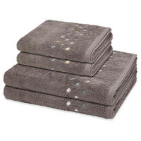 FROTTIERSET Stoneline 4-teilig - Grau, Textil (50/100cm) - Ross
