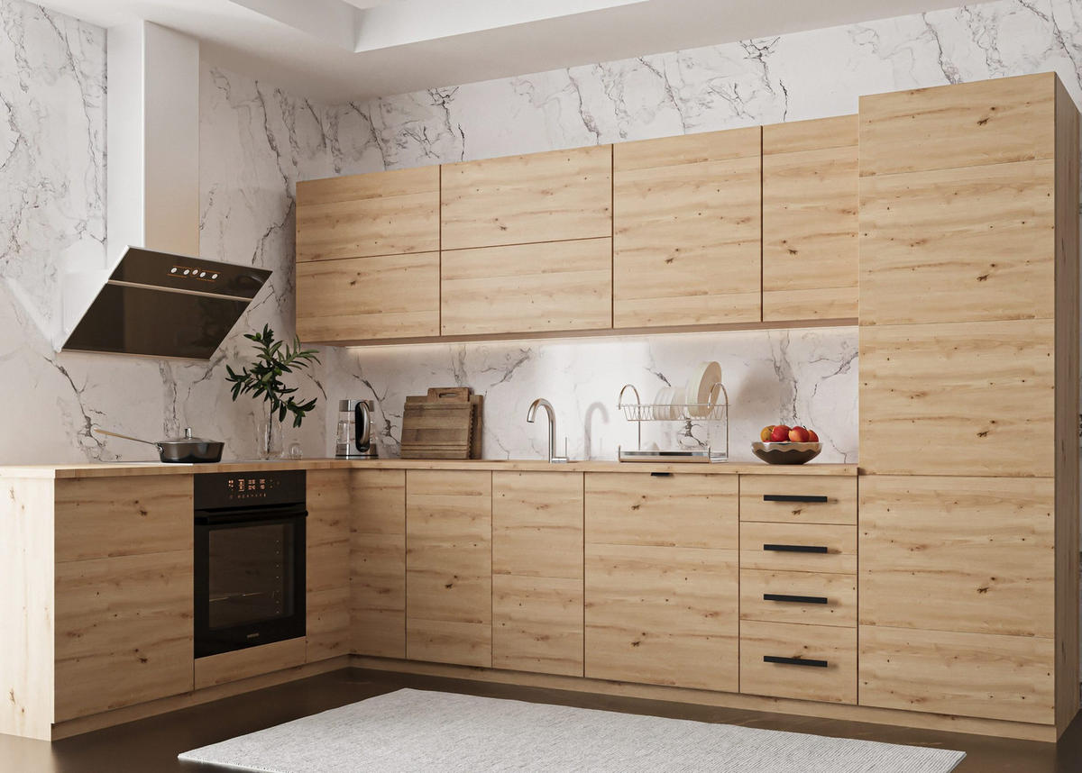 WINKELKÜCHE 330 x 210 cm Aspen K53-M330 - Eiche Artisan, Holz (330/212/210cm)