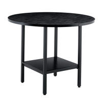 ESSTISCH 100/100/77 cm mit Stauraumablage für 4–6 Personen aus MDF und Metall, Schwarz - Schwarz, Holzwerkstoff (100/100/77cm) - Redom
