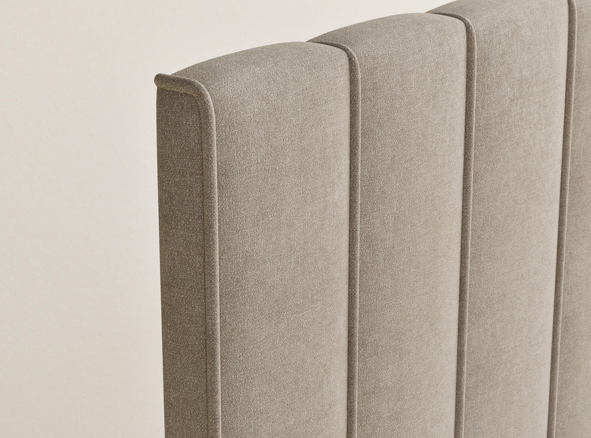 BOXBETT Moretti 140/200 cm, in Beige, Bettkasten, Matratze, Topper - Beige/Schwarz, Holz/Holzwerkstoff (140/200cm) - Maison de Reve