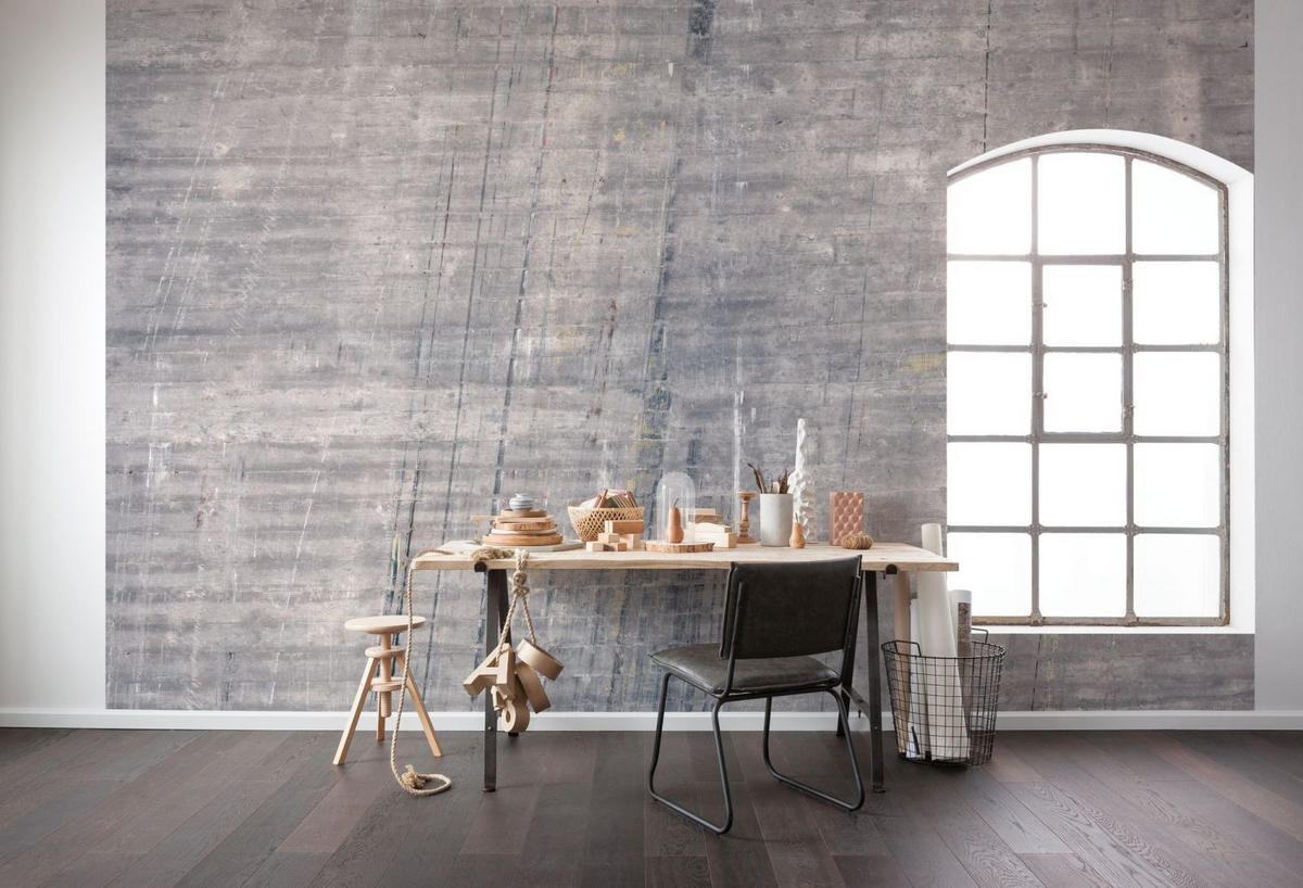 FOTOTAPETE Beton 400 x 250 cm - Grau, Papier (400/250cm) - Sanders & Sanders