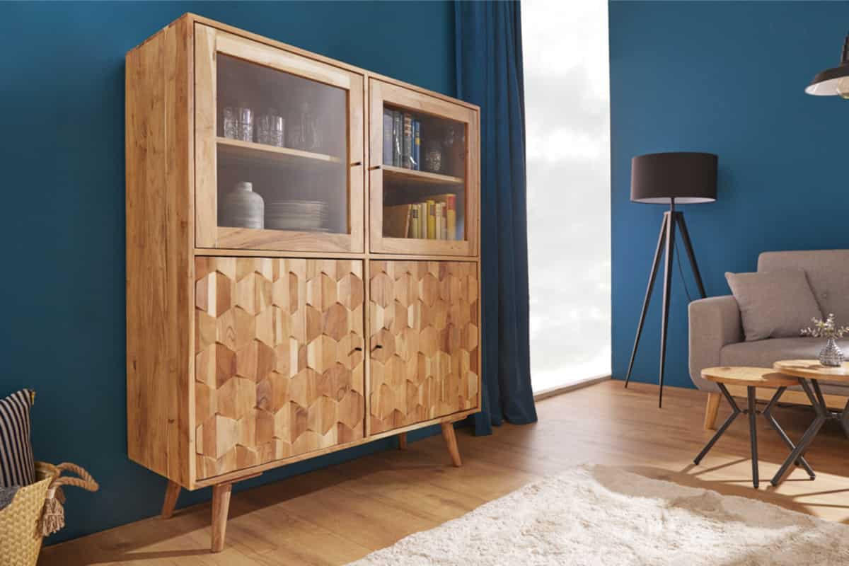 HIGHBOARD MYSTIC LIVING Akazie Natur 140cm - Braun, Holz (118/140/40cm) - riess-ambiente
