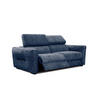 SOFA CALVERA 3-Sitzer mit 1 Relaxfunktion, dunkelblau - Dunkelblau, Holzwerkstoff/Textil (204/79/106cm) - Courtois Laville