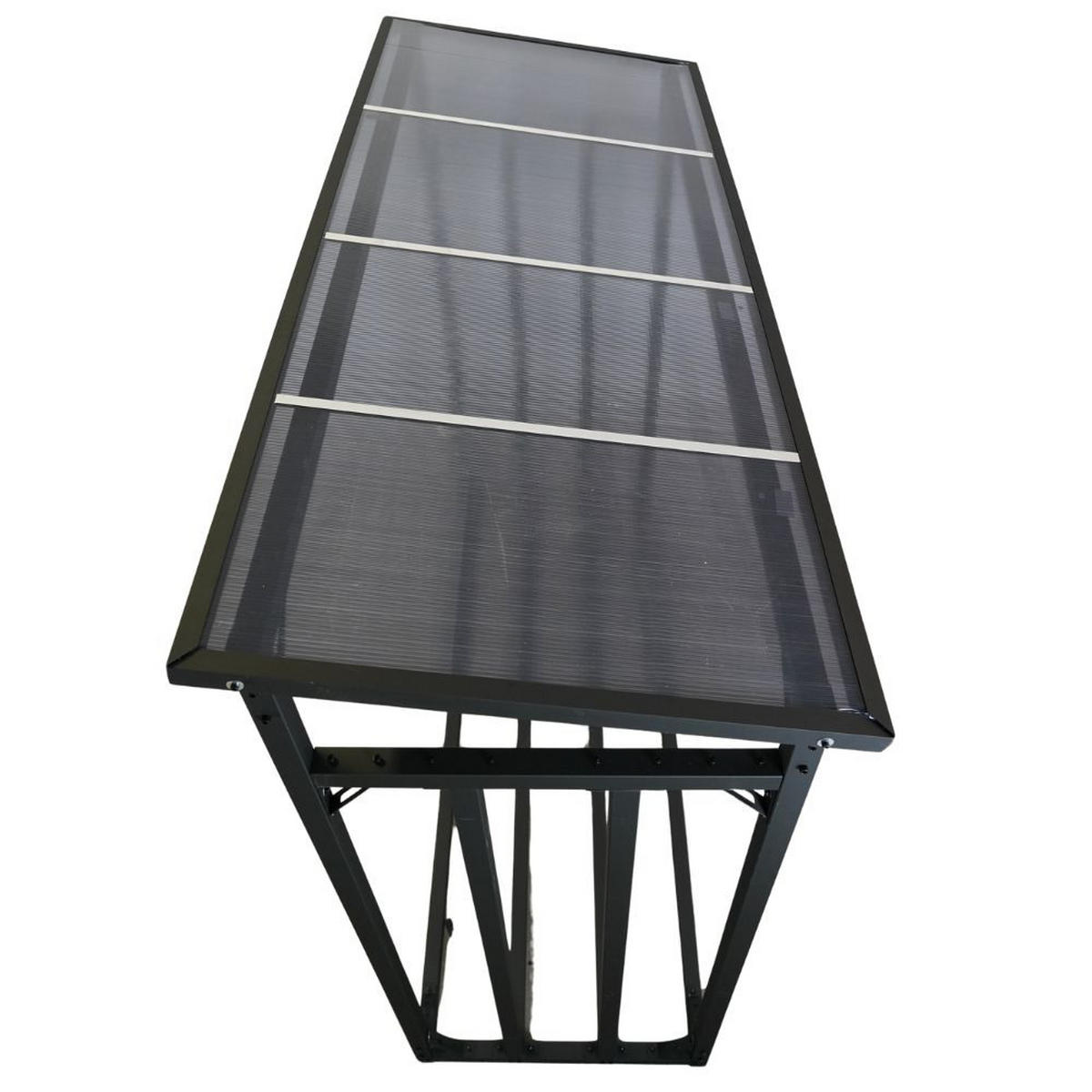 KAMINHOLZREGAL Dragon außen mit Dach Abdeckung 185x185x70cm Schwarz - Schwarz, Metall (185/185/70cm) - PROREGAL