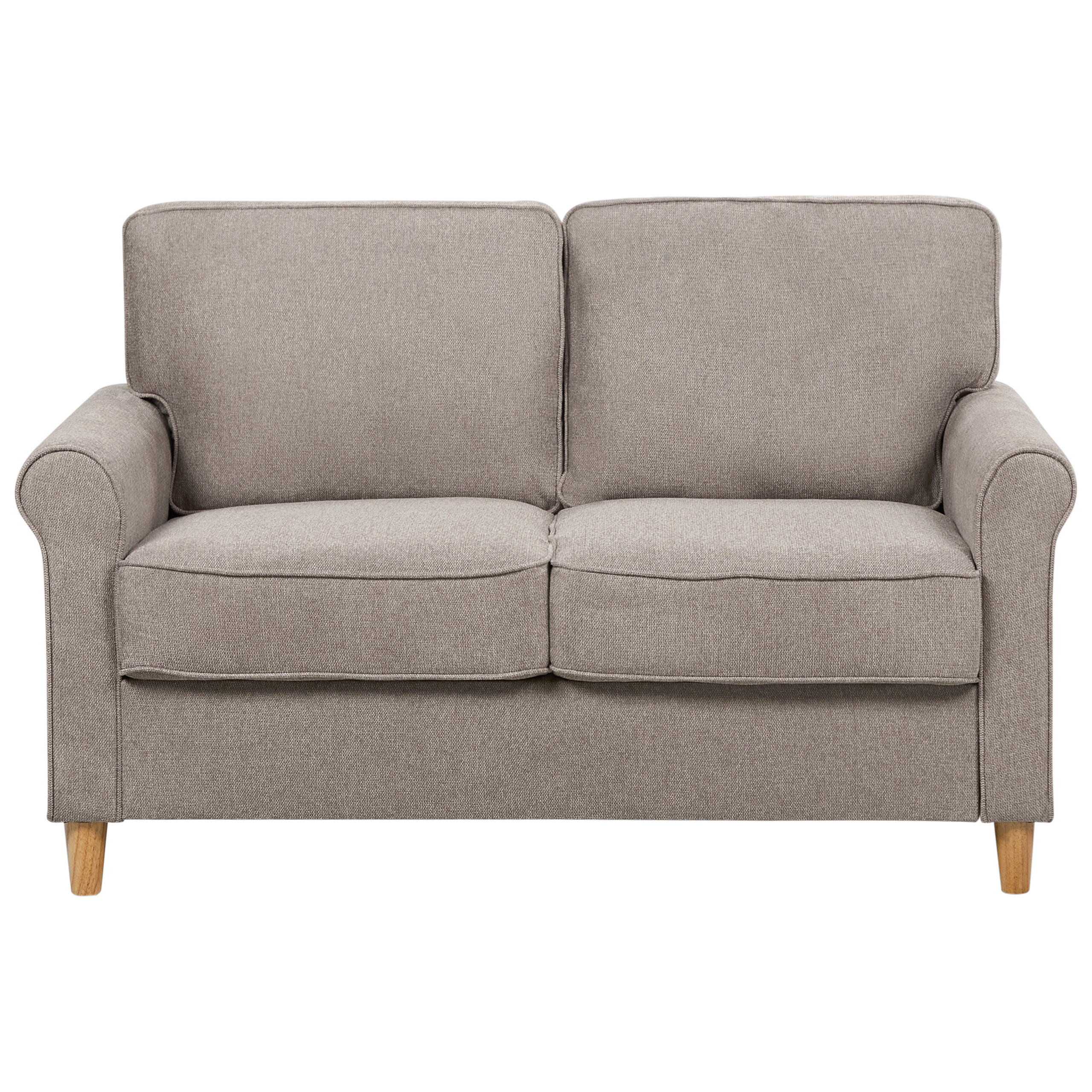 2-SITZER-SOFA Stoff hellbraun Ronneby - Hellbraun/Braun, Textil (140/88/78cm) - Beliani