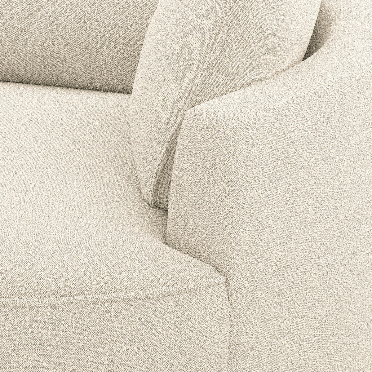 OTTOMANE - modular - Creme/Schwarz, Kunststoff/Textil (126/82/154cm) - home24