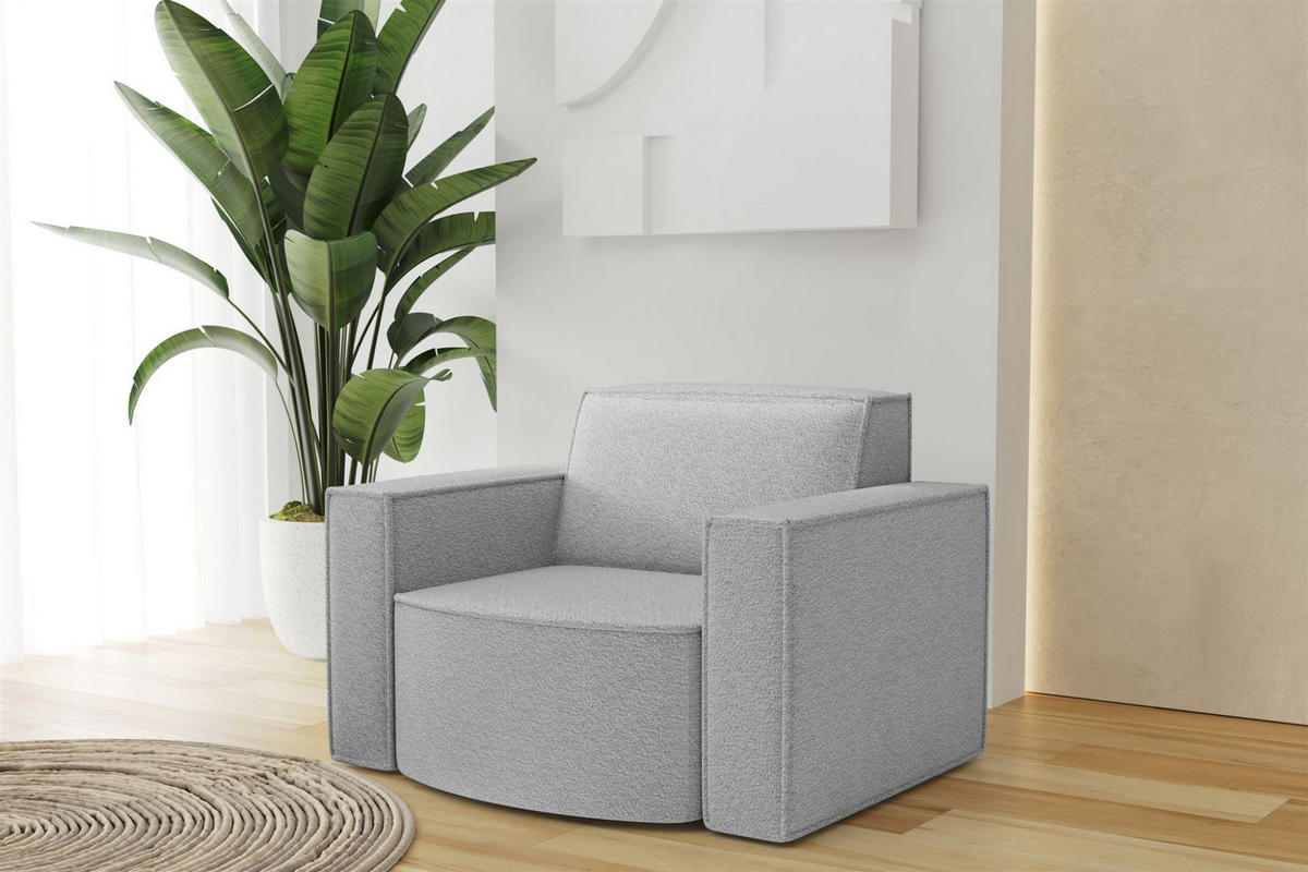 SOFASET Palma Ecksofa Sessel Ascot - Creme, Holzwerkstoff/Textil (236/78/165cm) - Fun Möbel