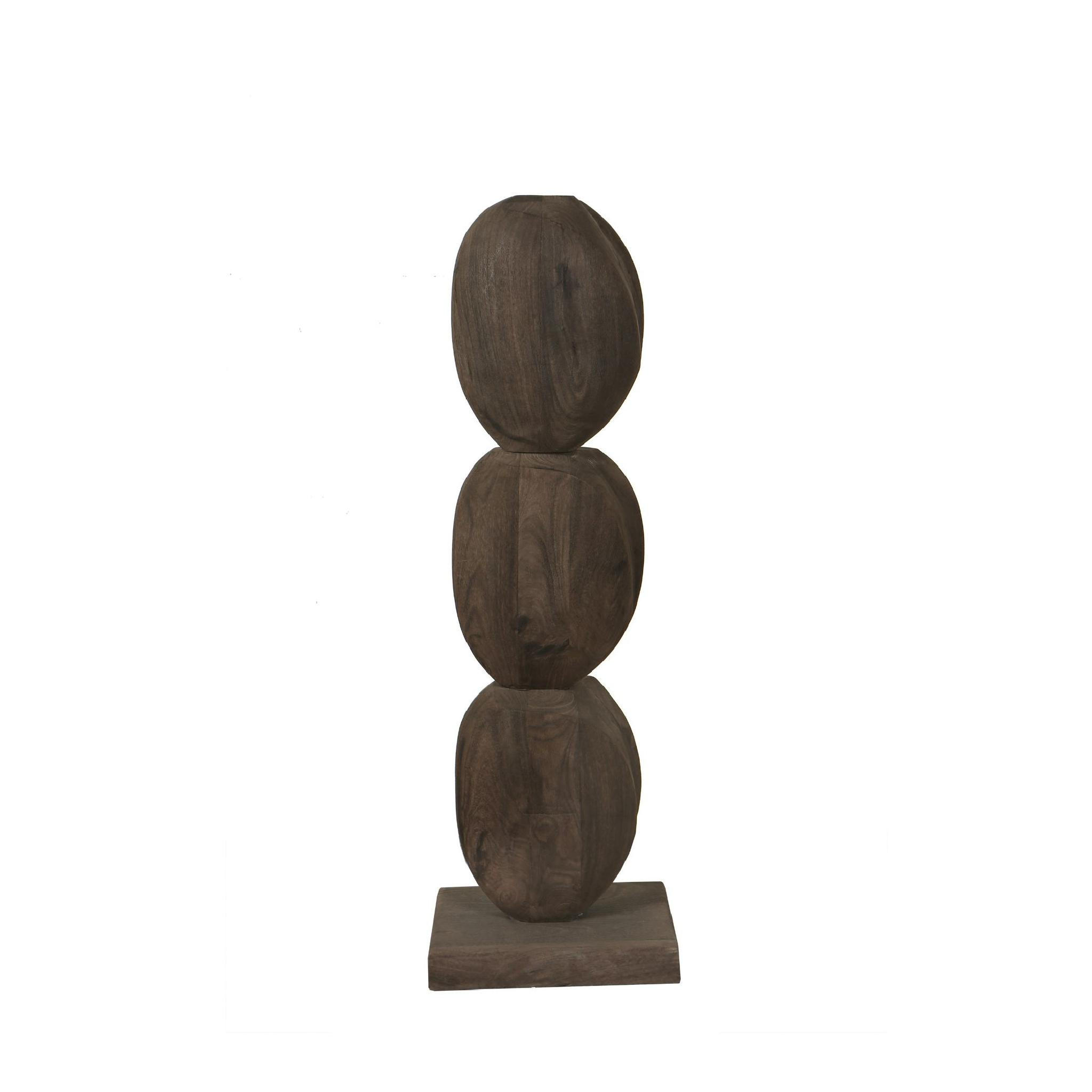 SKULPTUR Kodey Braun 25.5/20/80cm - Braun, Holz (20/80/25.5cm) - PTMD Collection