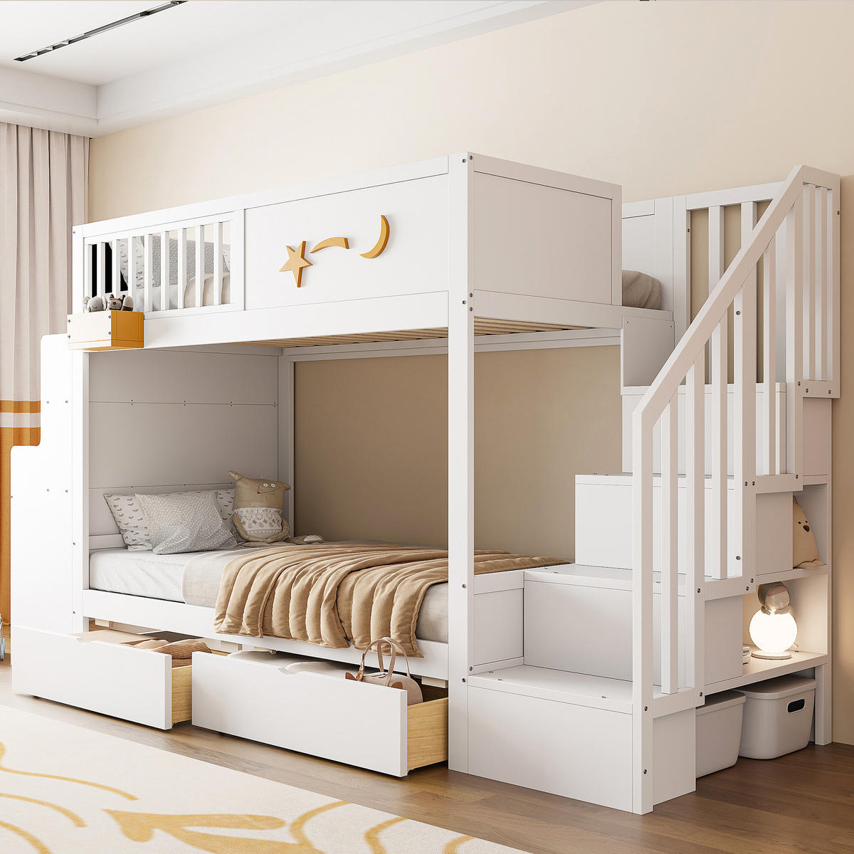 ETAGENBETT 90/200 cm Weiß - Weiß, Holz - Raumix