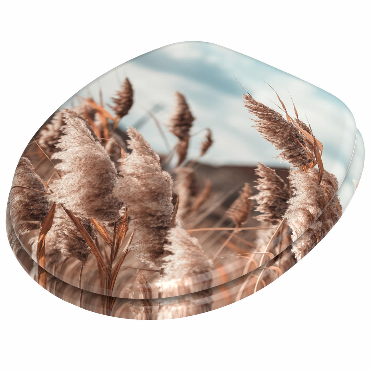 WC Sitz Boho - Beige, Holzwerkstoff (38/6/47cm) - Sanilo