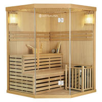 SAUNAKABINE Finnische Sauna Espoo150 Premium - Naturfarben, Holz (150/200/150cm) - Artsauna