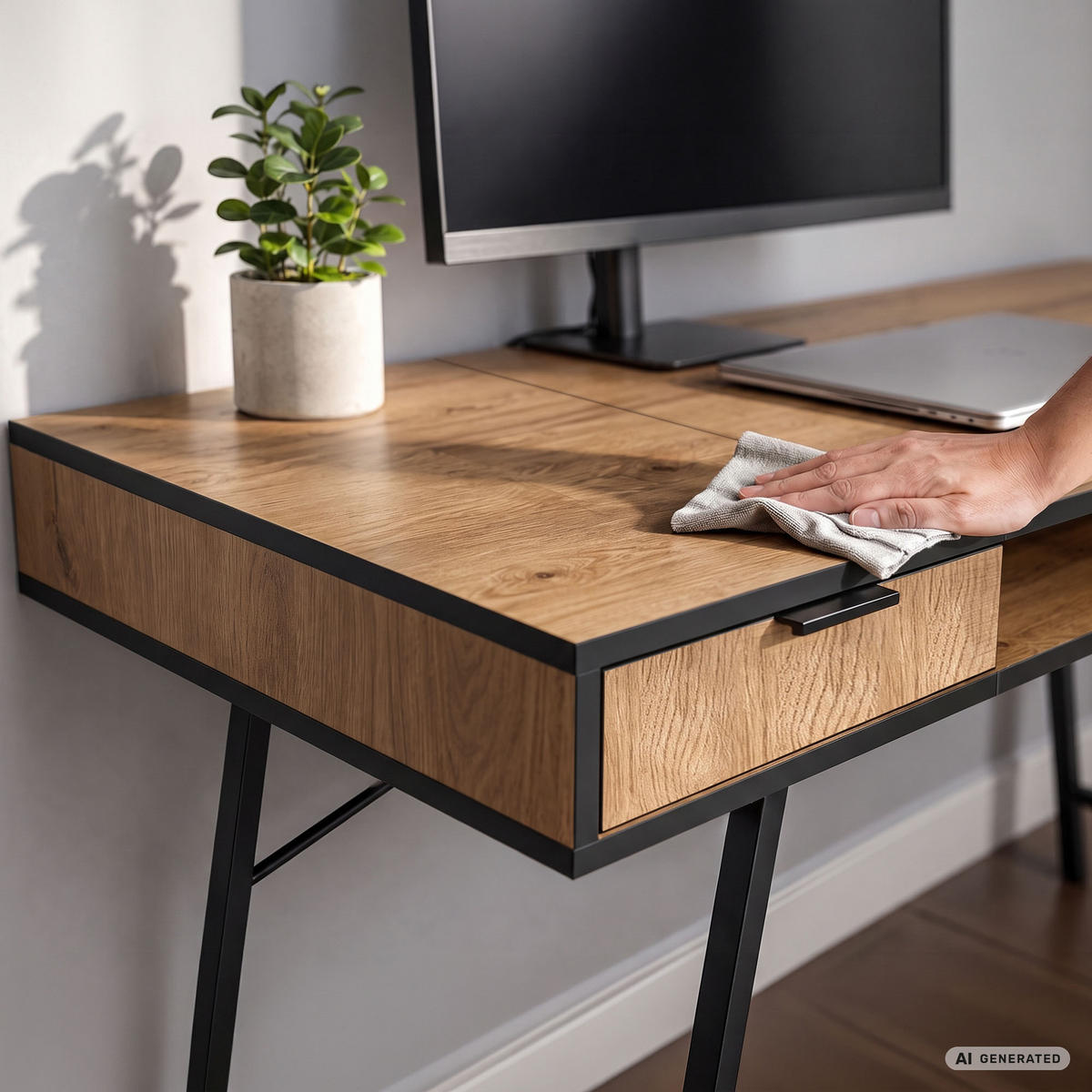 SCHREIBTISCH ARDEN 120 cm Craft Eiche - Eichefarben/Schwarz, Holzwerkstoff (120/50/80.5cm) - Akord