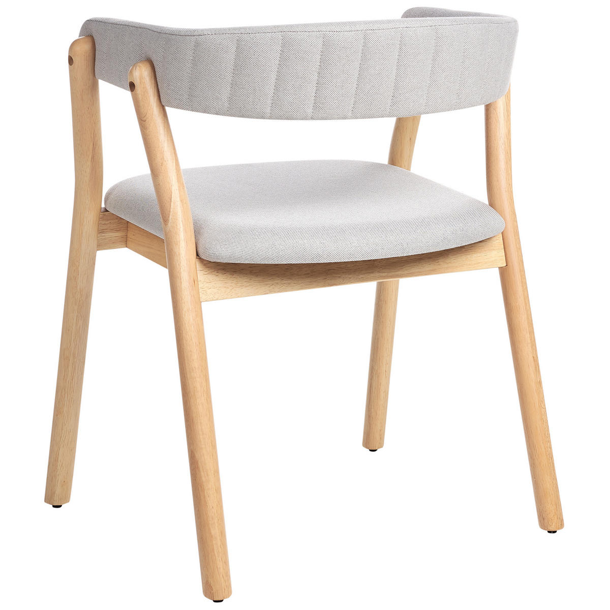 ESSZIMMERSTUHL 2er-Set Hellgrau Mylo - Hellgrau/Braun, Textil (58/77/56cm) - Beliani