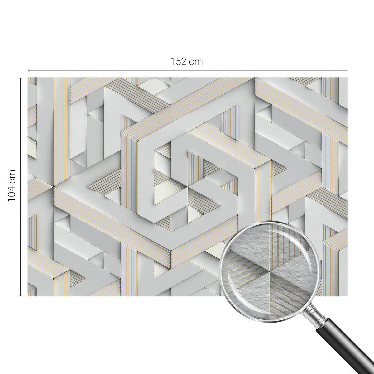 FOTOTAPETE 152x104 cm - Trugbilder - Weiß, Textil (152/104cm) - Wallfluent