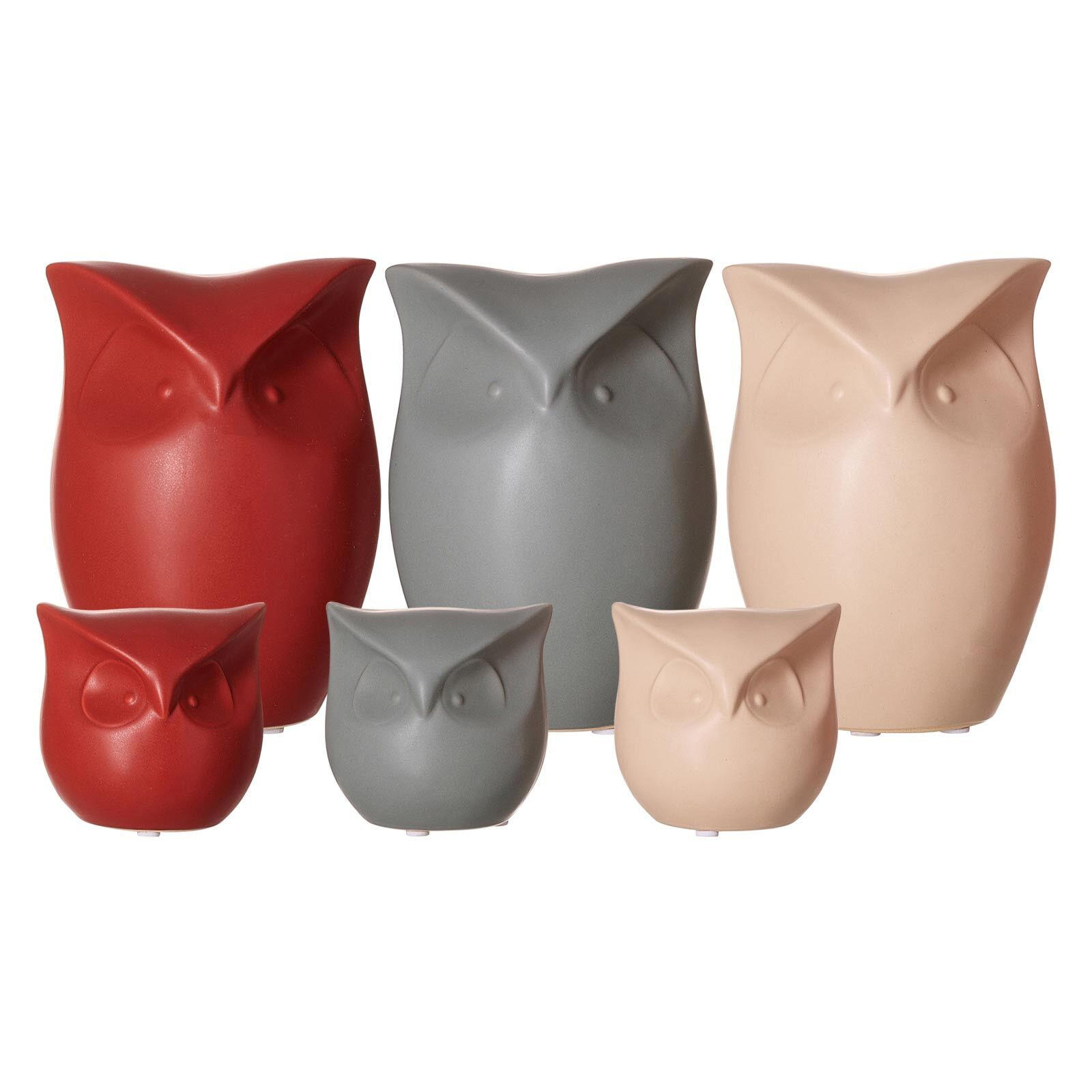 DEKOFIGUREN EULE & EULENKOPF Tiere bunt 11,5 cm 6er Set - Multicolor, Keramik (11.5/11.5/12.5cm) - Ritzenhoff Breker