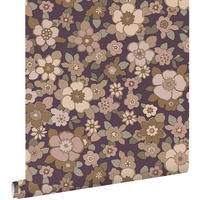 TAPETE Retro Blumen 50 x 900 cm - Lila, Papier (50/900cm) - ESTAhome