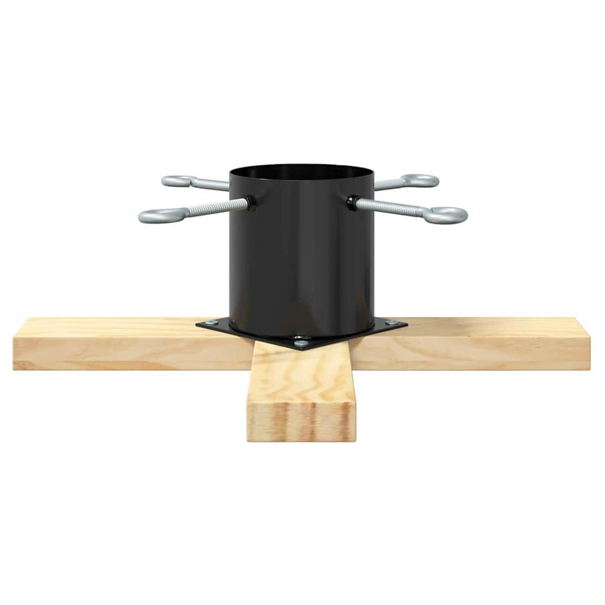 WEIHNACHTSBAUMSTAND 50/50/16 Cm Schwarz Massivholz Kiefer - Schwarz, Holz (50/16/50cm) - vidaXL