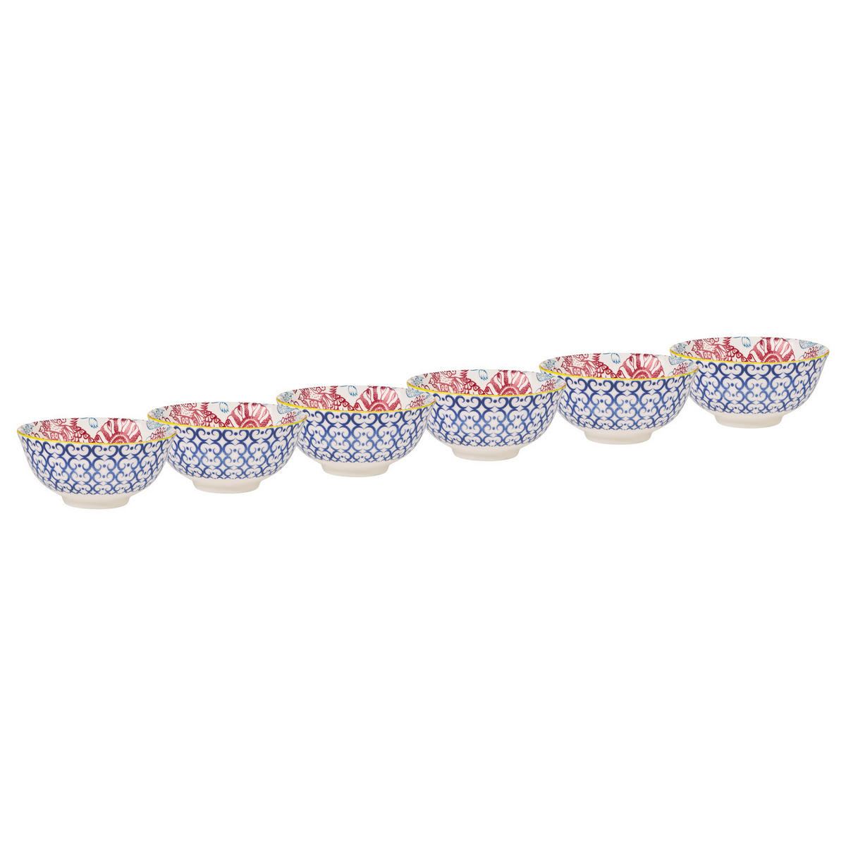 SCHALEN 6er-Set Ornaments 240 ml - Blau, Keramik (11/11/5cm) - Butlers