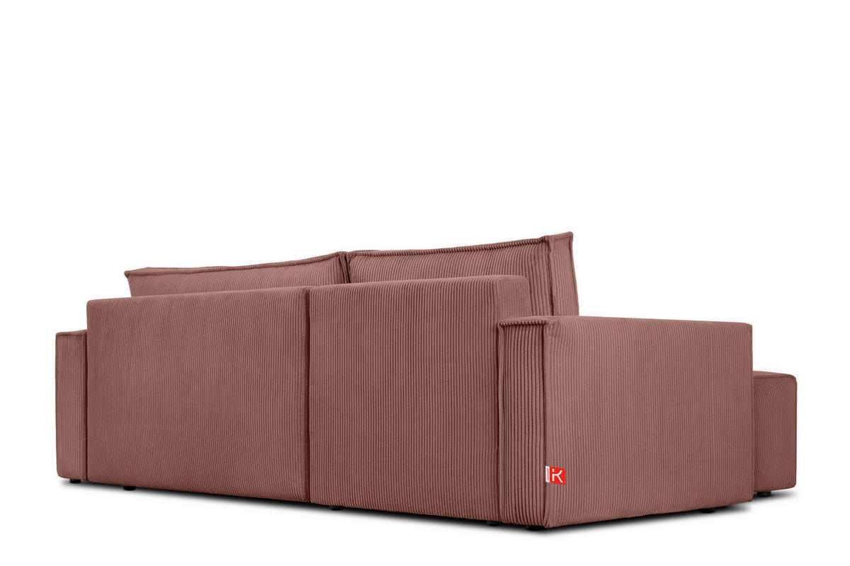 ECKSOFA-LINKS/RECHTS NAPI Schlaffunktion mit Cordbezug, Rosa - Pink/Schwarz, Textil (246/148cm) - KONSIMO®