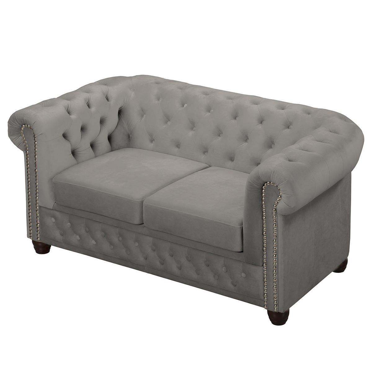 2-SITZER SOFA - Taupe/Buchefarben, Buchenholz/Textil (148/72/86cm) - home24