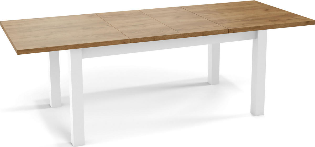 ESSTISCH Molly rechteckig ausziehbar, Wotan Eiche 160-240/90/75 cm - Eiche Wotan/Weiß, Holz/Holzwerkstoff (160/90/75cm) - WFL GROUP