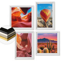WANDBILDER 4er-Set - 50x50 cm & 40x60 cm Weißer Rahmen - Landschaften von Wüstenschluchten - Weiß, Kunststoff (50/50cm) - ArtPrintCave