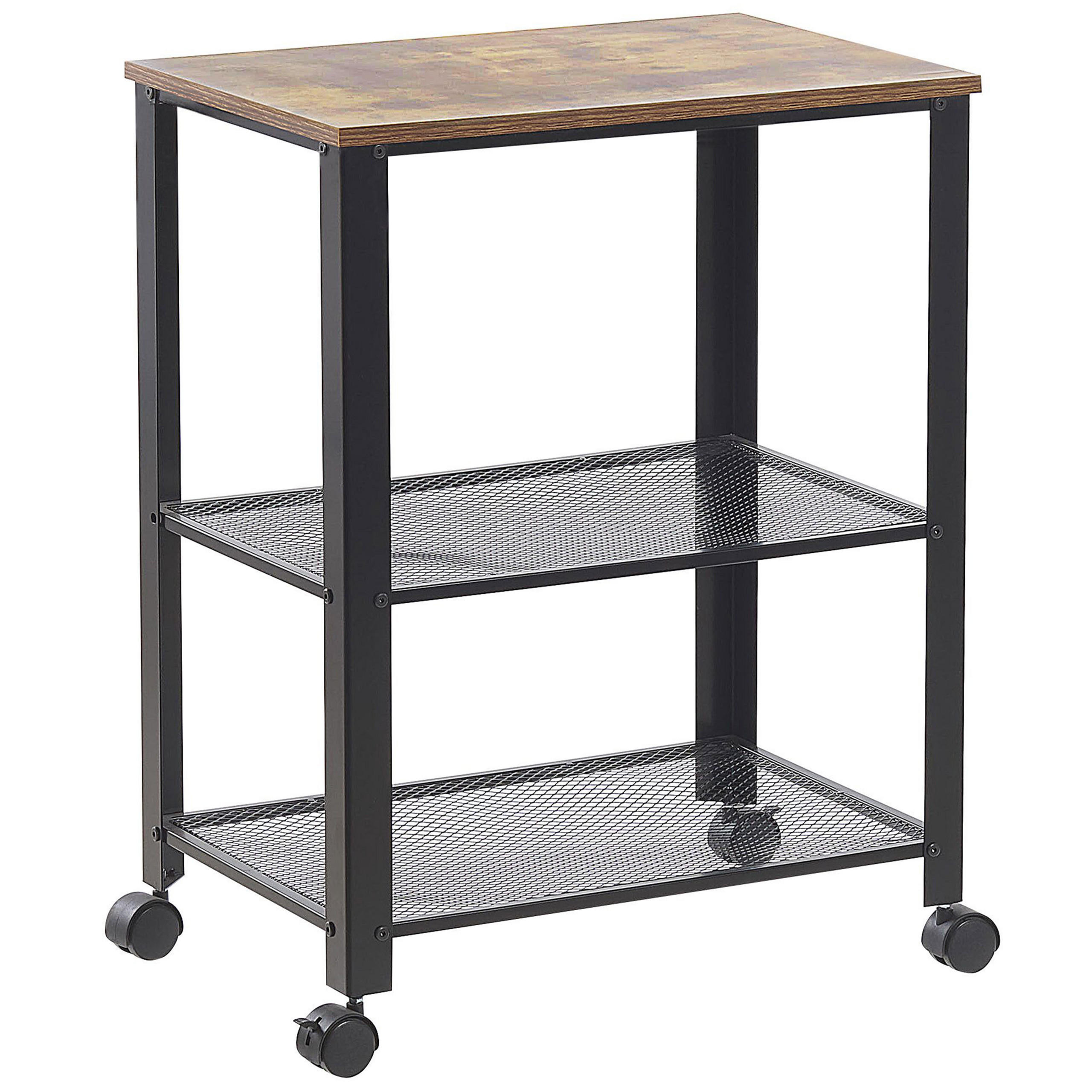 Beliani Servierwagen Schwarz, Braun 60x78x40 cm