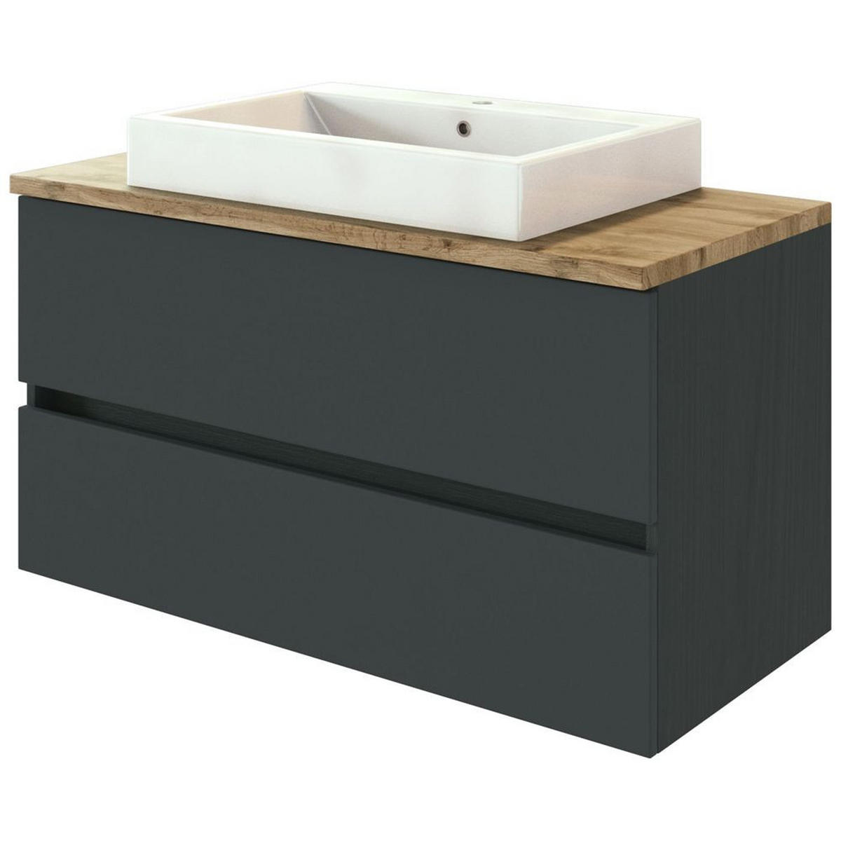 BADMÖBEL-SET 5-TLG. Pesaro-03 - Grau, Holzwerkstoff (220/200/48cm) - Lomado