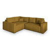 ECKSOFA ERONIS L-S Gelb Kordstoff mit Schlaffunktion - Gelb, Holz (265/194cm) - MASSENO