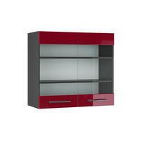 KÜCHENGLASSCHRANK Fame-Line Bordeaux Hochglanz 80 cm - Bordeaux/Anthrazit, Holzwerkstoff (80/72/34.1cm) - Vicco