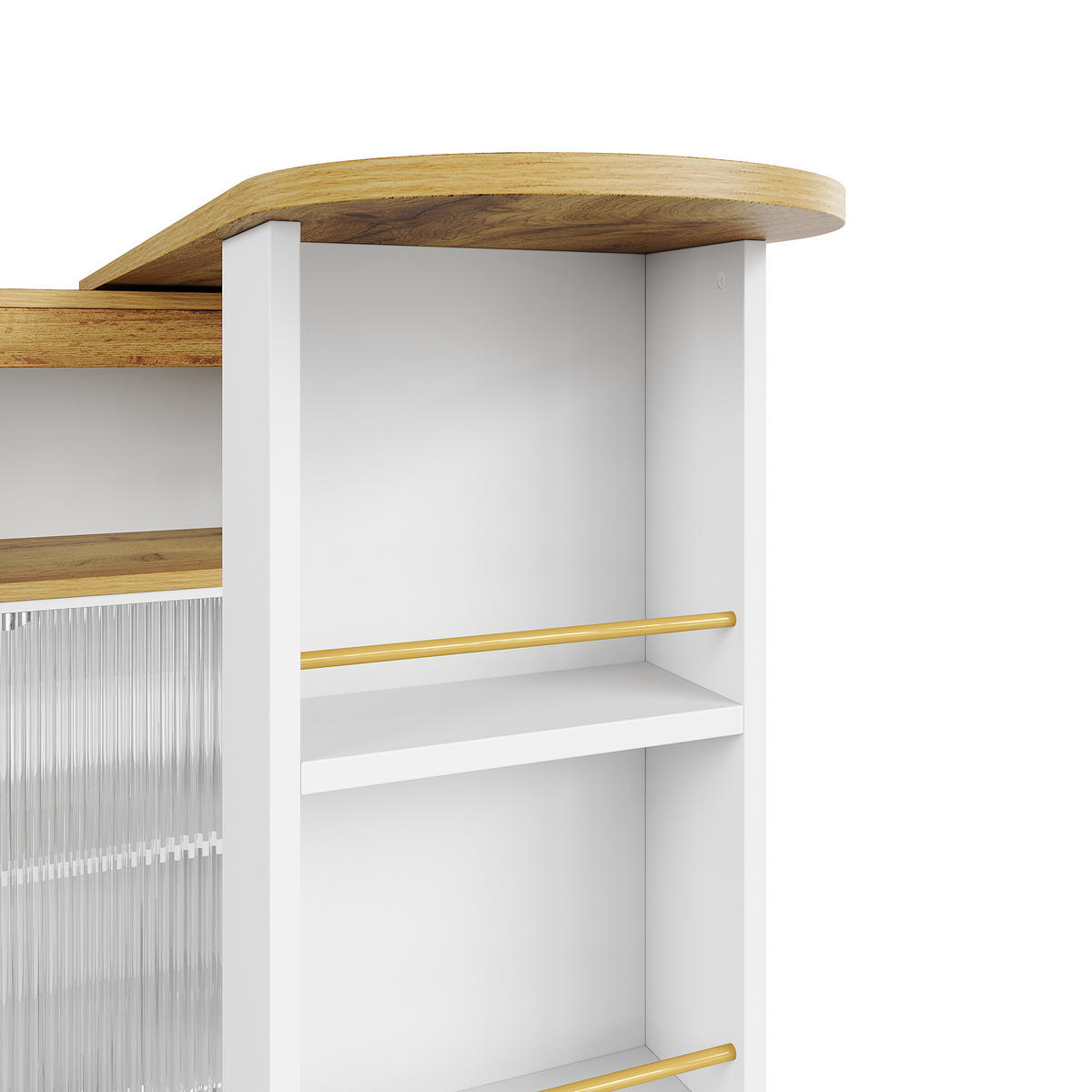 BARTISCH Ausziehbar 138-204cm LED Stauraum Weiß - Weiß, Holzwerkstoff (39/138/105cm) - FLIEKS