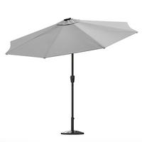 SONNENSCHIRM aus Polyester Metall in Hellgrau mit Resin-Sockel drehbar 360° neigbar 60° 3 x 2.4m Ø49 × 35 cm - Grau, Metall (300/240cm) - Livingandhome