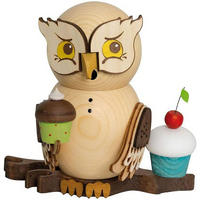 RAUCHFIGUR Eule mit Muffins 15 cm - Multicolor, Holz (10/15/10cm)