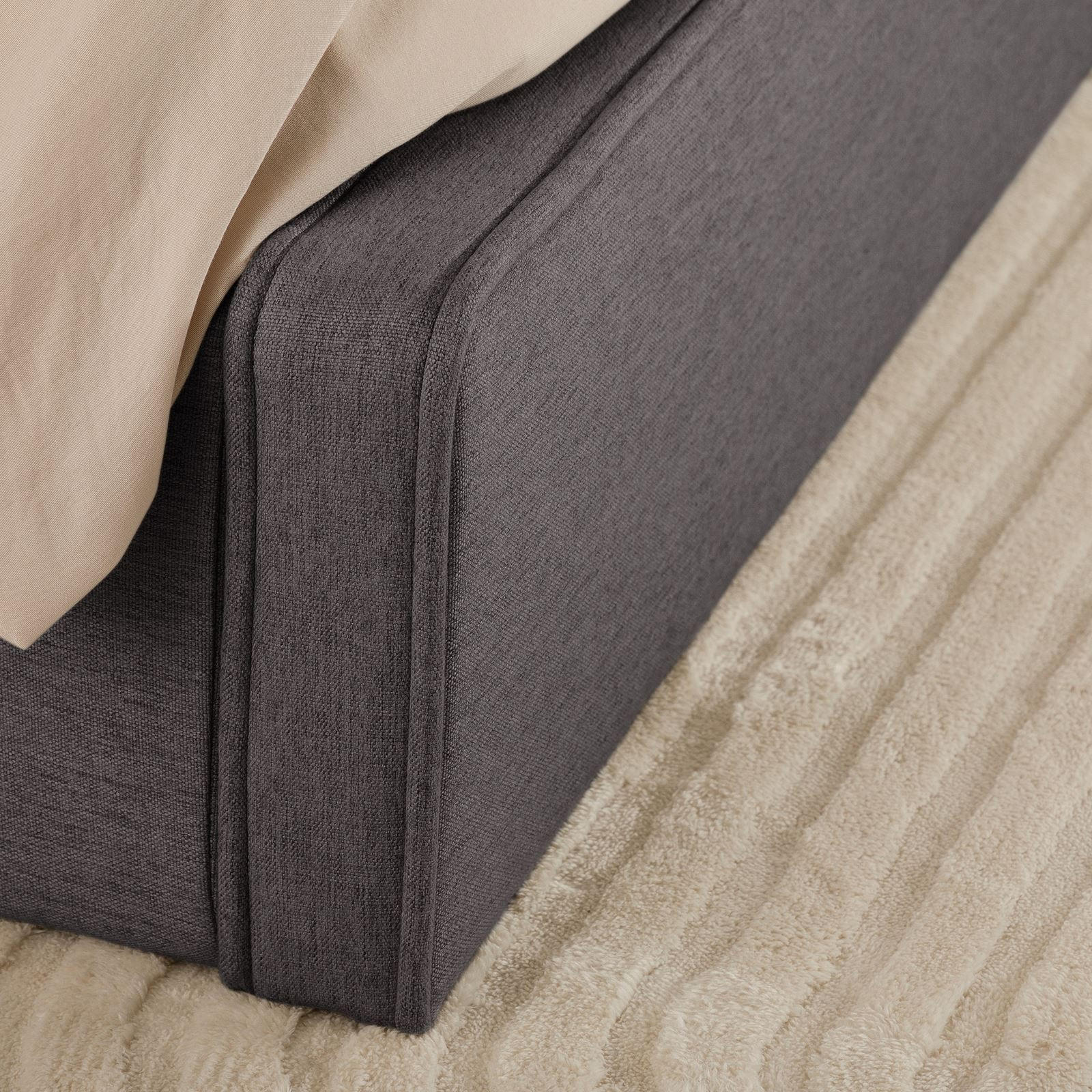 POLSTERBETT MARINI 140X200 CM - Dunkelgrau, Textil (140/200cm) - IDIMEX