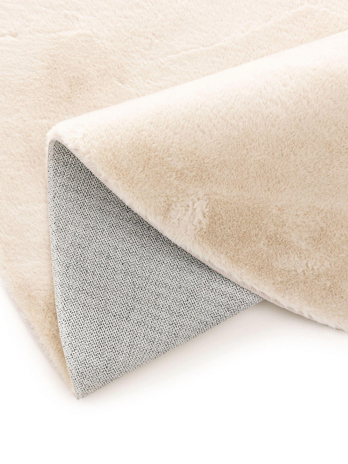 KUNSTFELLTEPPICH Furry Beige ø 80 cm rund - Beige, Kunststoff (80/80cm) - benuta