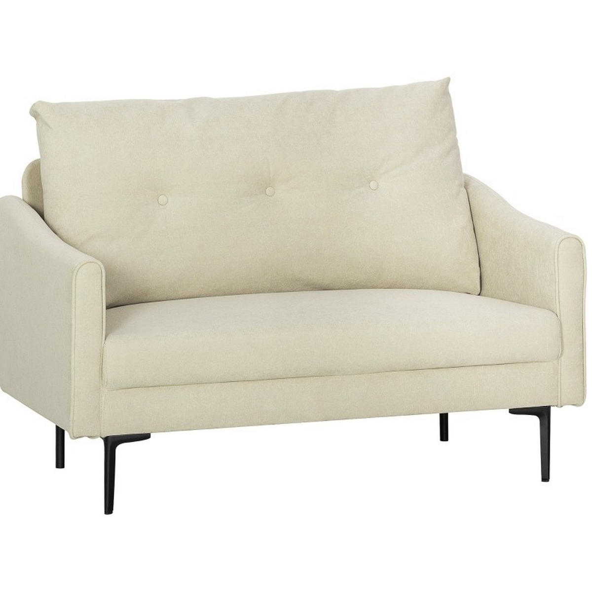 2-SITZER-SOFA mit Schaumstoffpolsterung 124/73/92 cm Creme - Creme, Metall (73/92/124cm) - Redom