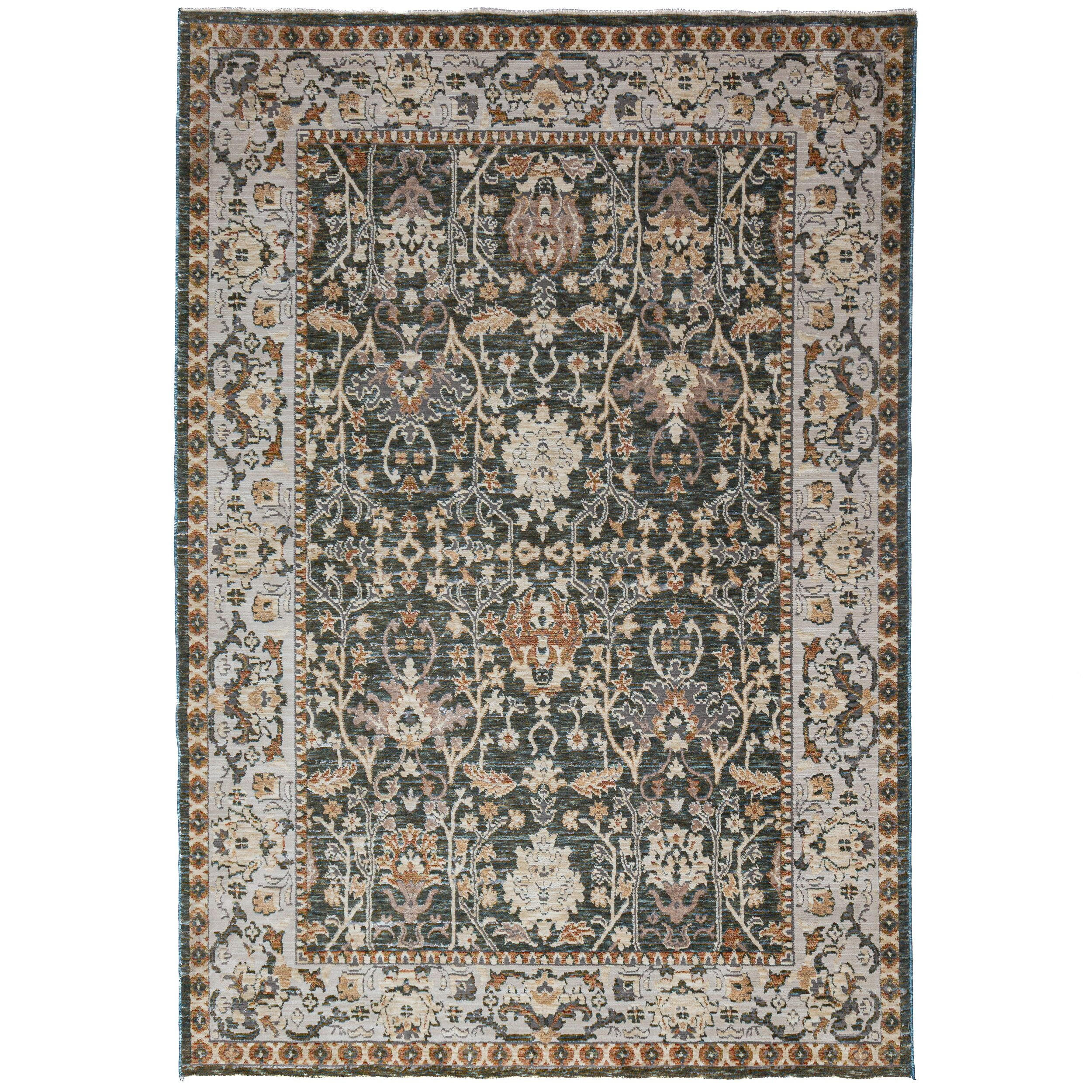 TEPPICH Struktur TRURO, in Erdtöne-Grün, Blumenmuster, 200 x 300 cm - Grün, Textil (200/300cm) - KADIMA DESIGN