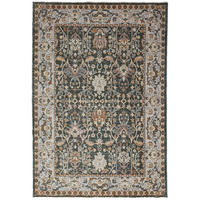 STRUKTURTEPPICH TRURO, Blumenmuster, Erdtöne-Grün, 200 x 300 cm - Grün, Textil (200/300cm) - KADIMA DESIGN