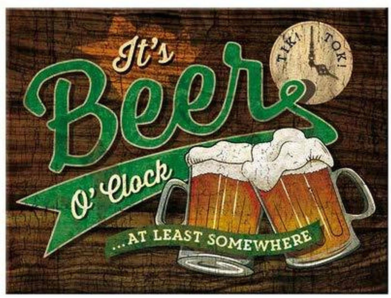 MAGNET 6/8 cm Open Bar Beer O'Clock - Multicolor, Metall (8/6/0.1cm) - Nostalgic-Art