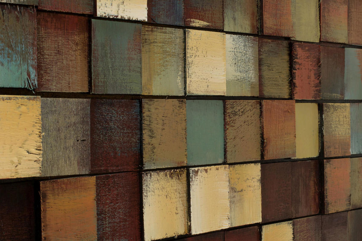HOLZBILD Braun 144/44 cm - Braun/Grün, Holz (144/44cm) - KUNSTLOFT