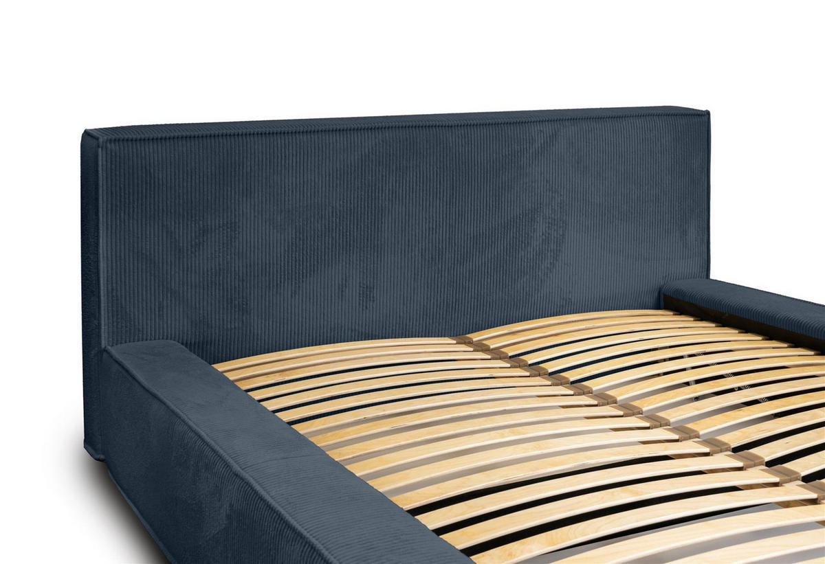 POLSTERBETT Modesto In Lincoln - Blau, Holzwerkstoff/Textil (180/200cm) - Fun Möbel