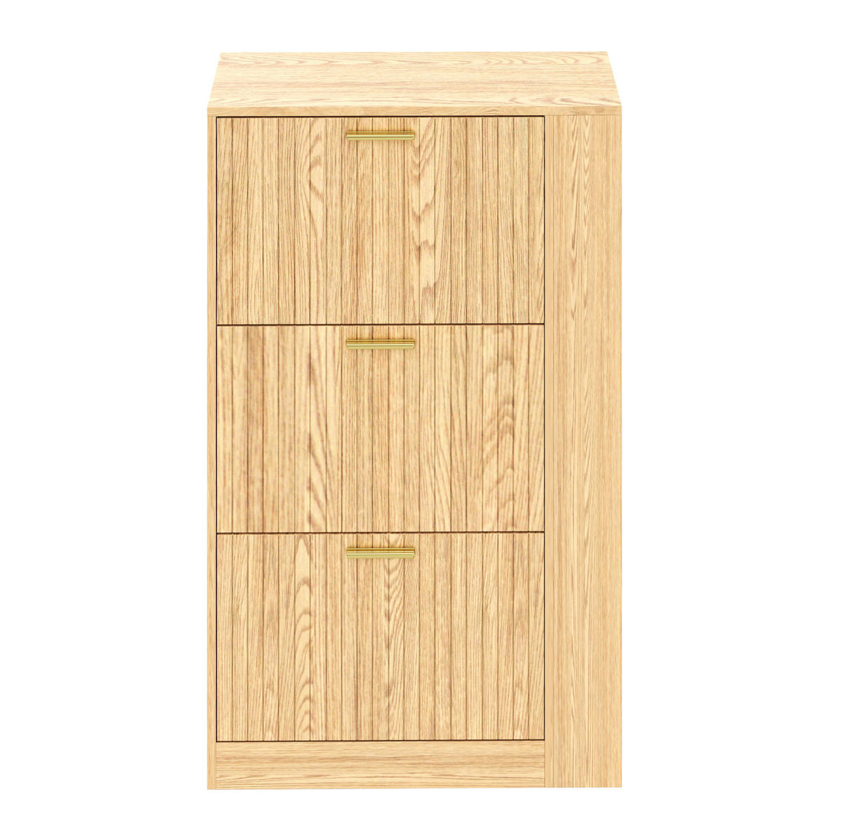 SCHUHSCHRANK 3-türig 70 x 23,5 x 115 cm MDF natur - Braun, Holz (23.5/115/70cm) - Beauniv