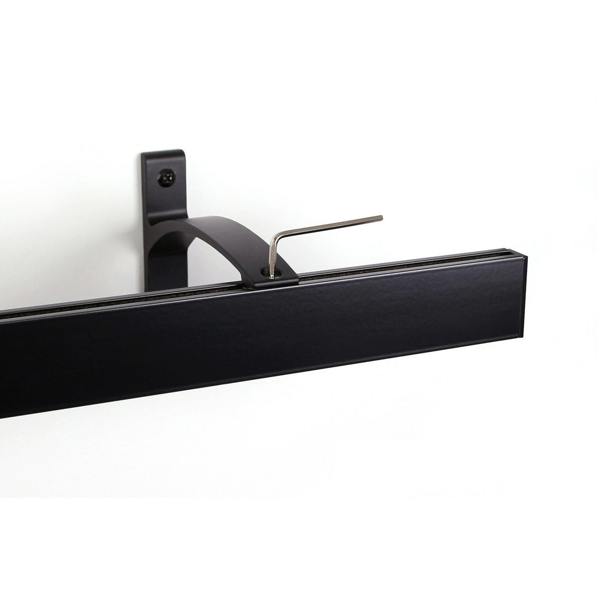 GARDINENSCHIENE auf Maß 1-lauf Wandmontage Curve 510cm - Schwarz, Metall (510cm) - Deco-Raum